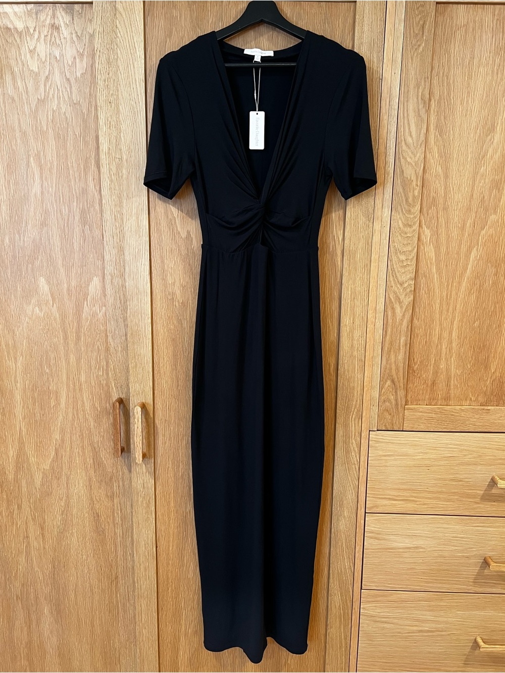 Favorite Daughter The Anywhere Dress Twist Cutout Maxi Black Size XS NWT Chic